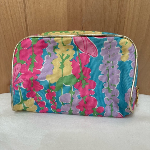 Lilly Pulitzer Estee Lauder Makeup Bag Cosmetic Pouch Case Floral Dragonfly - Picture 7 of 13